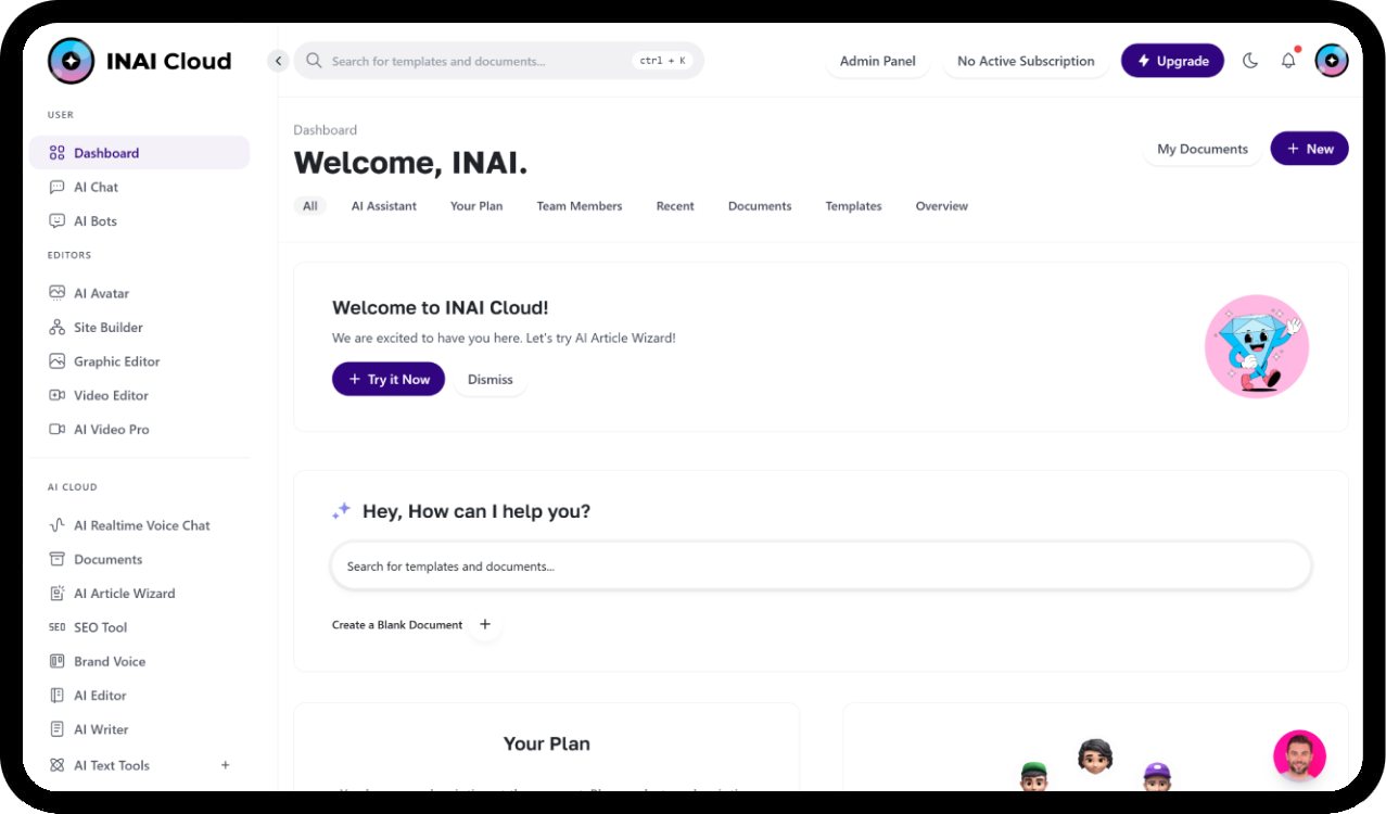 MagicAI Dashboard Mockup